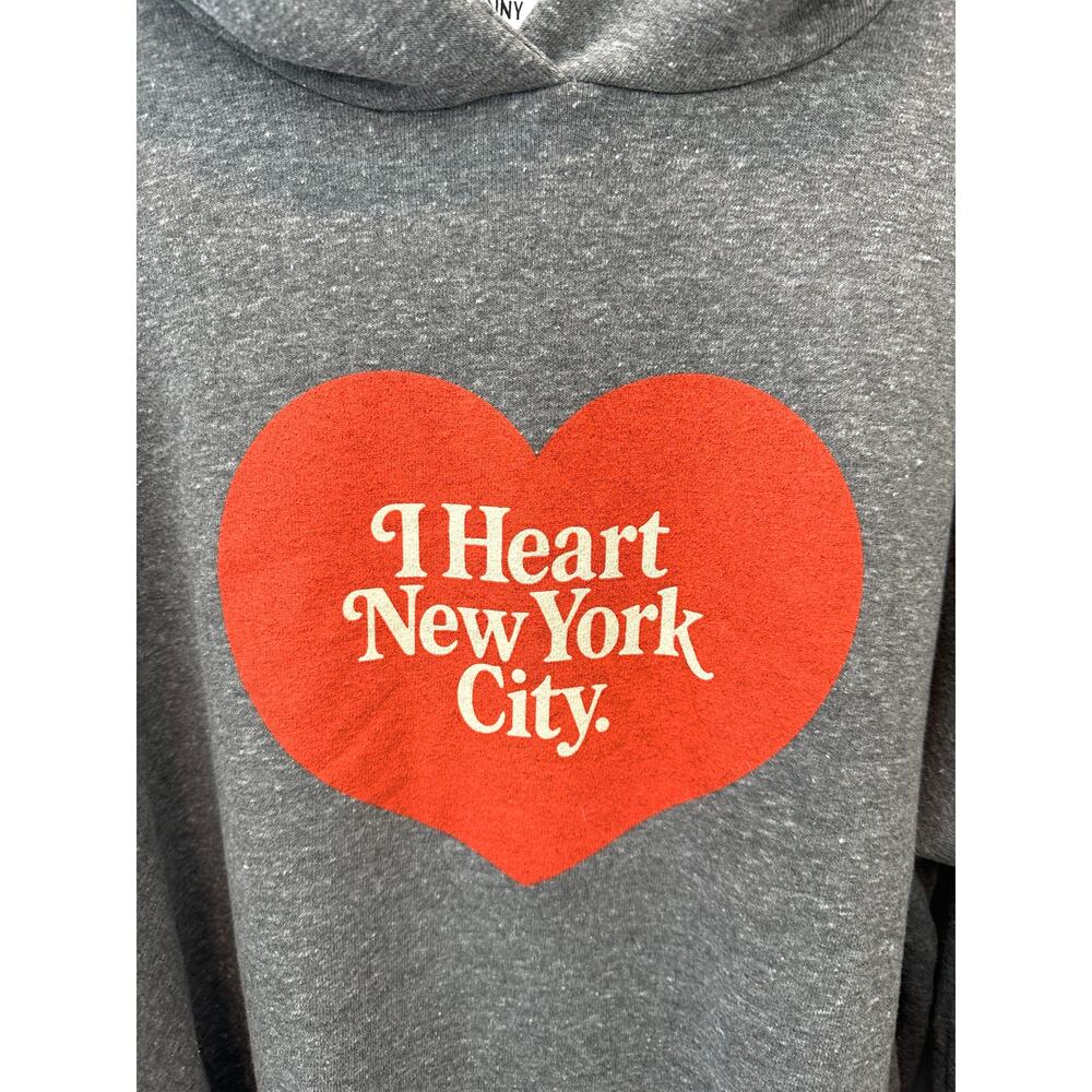 SUNNY SOMEWHERE I Heart New York City Classic Hoodie Gray Graphic Sweatshirt XL - Picture 5 of 8